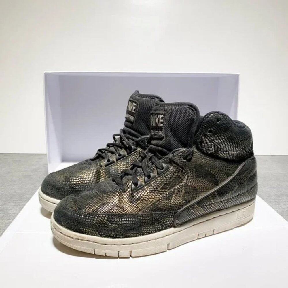 Nike Air Python Black Metallic Gold Snake Skin Sneakers Mens Size 7